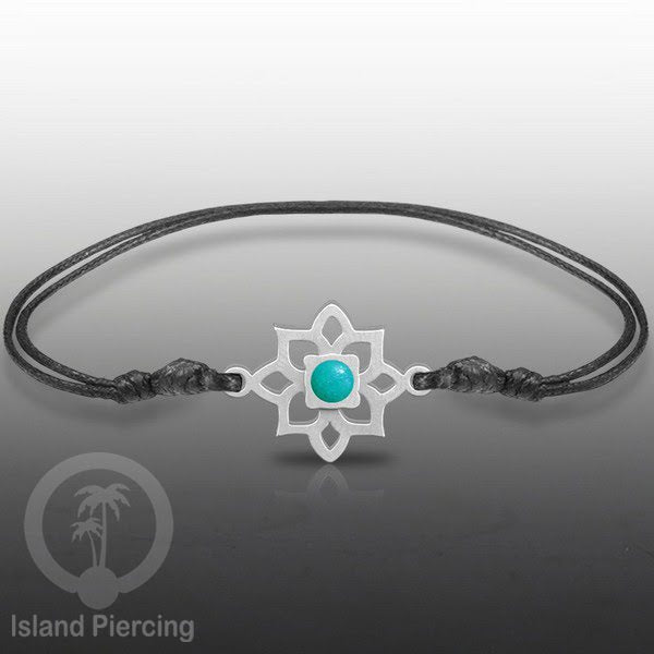 Gelang Tangan Stainless Steel motif Bunga dan Mandala warna silver dengan warna Epoxy