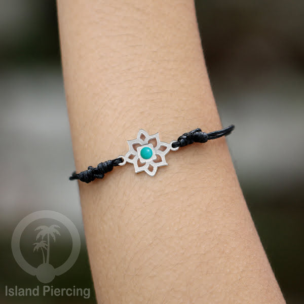 Gelang Tangan Stainless Steel motif Bunga dan Mandala warna silver dengan warna Epoxy