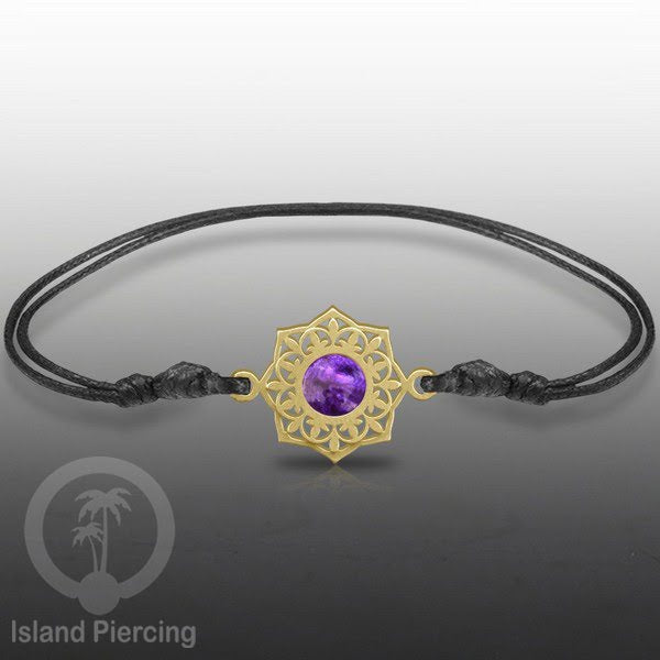 Gelang Tangan Stainless Steel motif Bunga dan Mandala warna gold dengan warna Epoxy