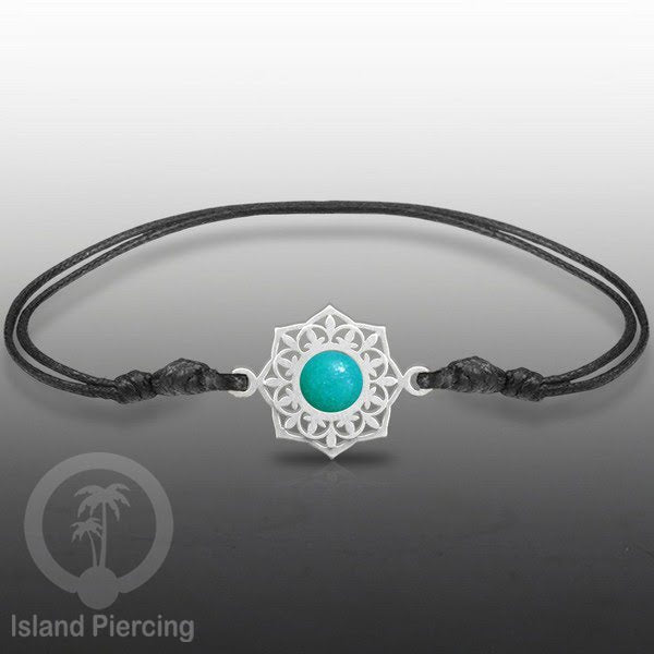 Gelang Tangan Stainless Steel motif Bunga dan Mandala warna silver dengan warna Epoxy