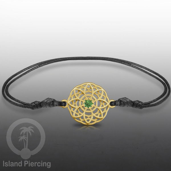 Gelang Tangan Stainless Steel desain Geometric dan Bunga warna gold isi warna Epoxy