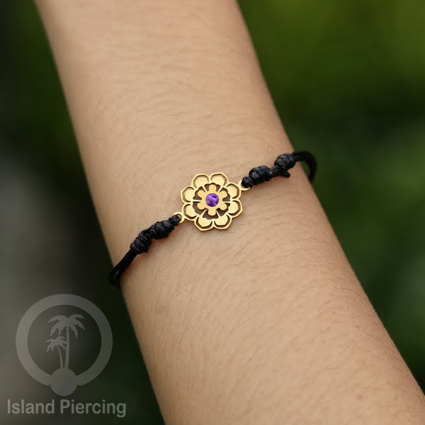 Gelang Tangan Stainless Steel desain Geometric dan Bunga warna gold isi warna Epoxy