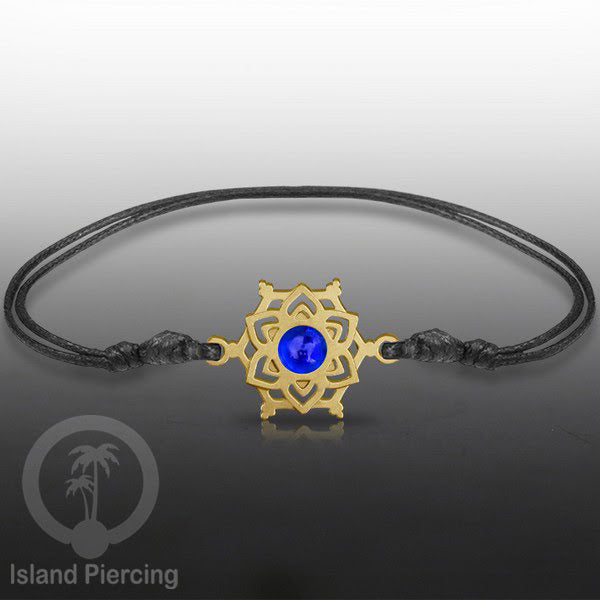 Gelang Tangan Stainless Steel motif Mandala dan Bunga warna gold dekorasi dengan Epoxy