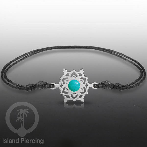 Gelang Tangan Stainless Steel motif Mandala dan Bunga warna silver dekorasi dengan Epoxy