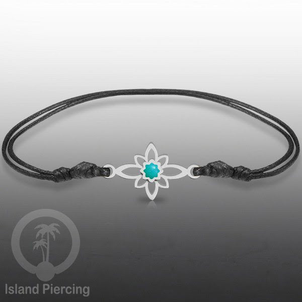 Gelang Tangan Stainless Steel motif Mandala dan Bunga warna silver dekorasi dengan Epoxy