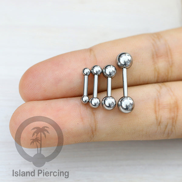 Barbell Tindik Piercing Stainless warna silver ukuran kecil