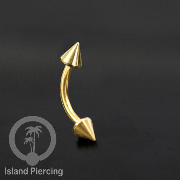 Tindik Alis dan Rook Piercing Curved Barbell model yang polos tiga warna
