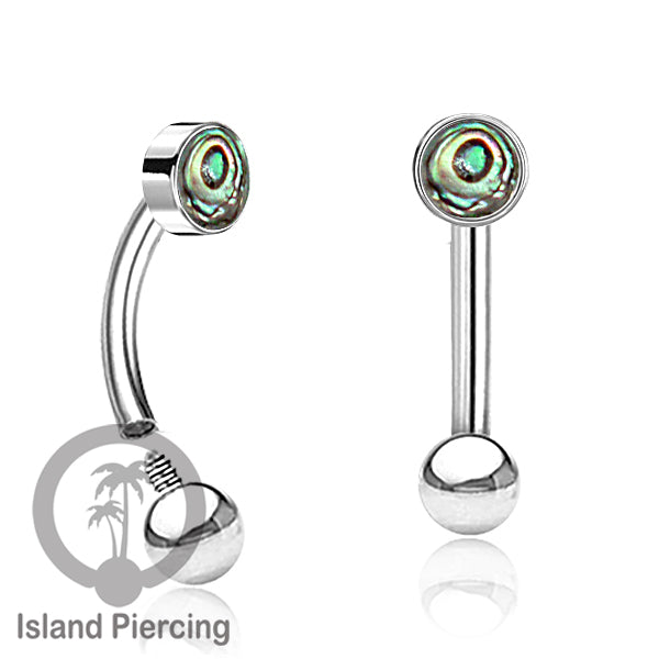 Tindik Alis dan Rook Piercing Curved Barbell warna silver pakai batu banyak pilihan