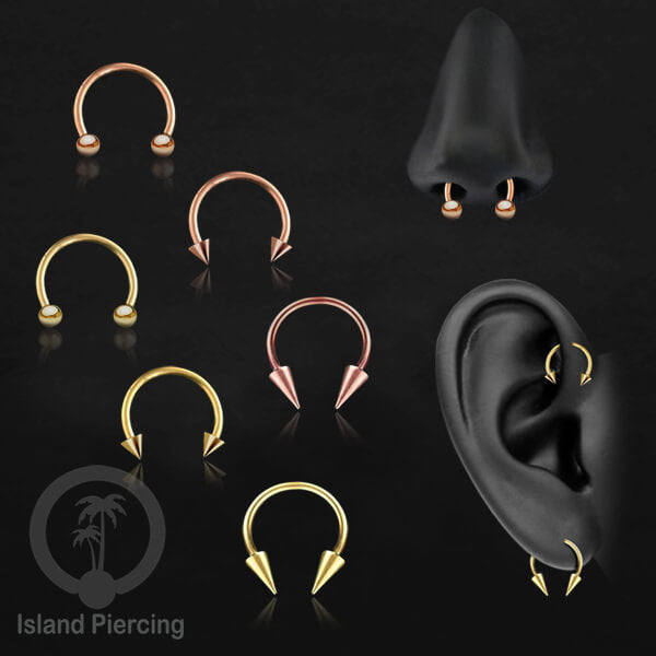 Circular Barbell Piercing Jewelry yang popular warna gold dan rose gold pilihan 3 model
