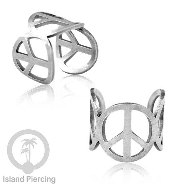 Steel Ear-cuffs waarna silver, anting perhiasan stainless jepitan telinga motif yang exlusif Island Piercing