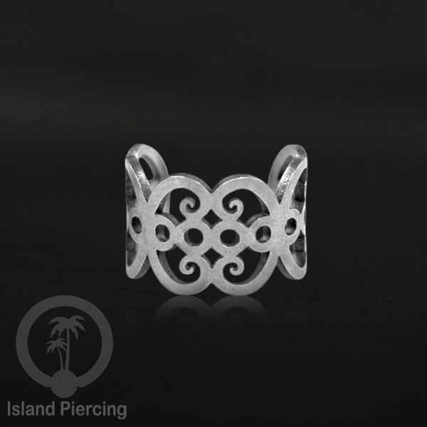 Steel Ear Cuffs, Anting Perhiasan Stainless warna silver Jepitan telinga motif unik dan menarik