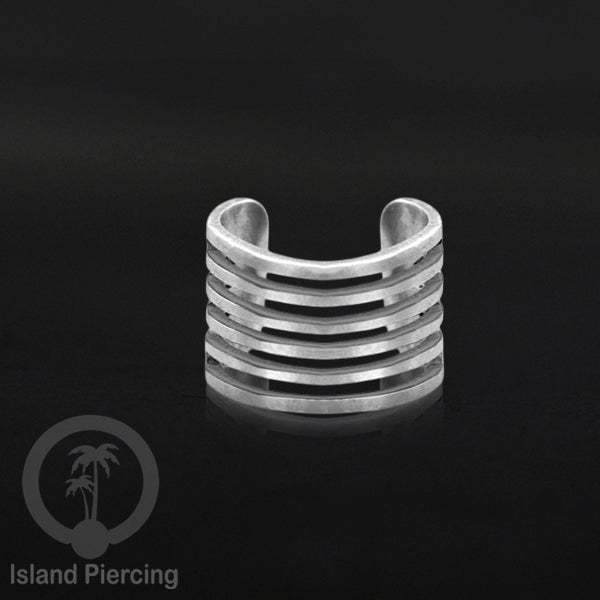 Steel Ear Cuffs, Anting Perhiasan Stainless warna silver Jepitan telinga motif unik dan menarik
