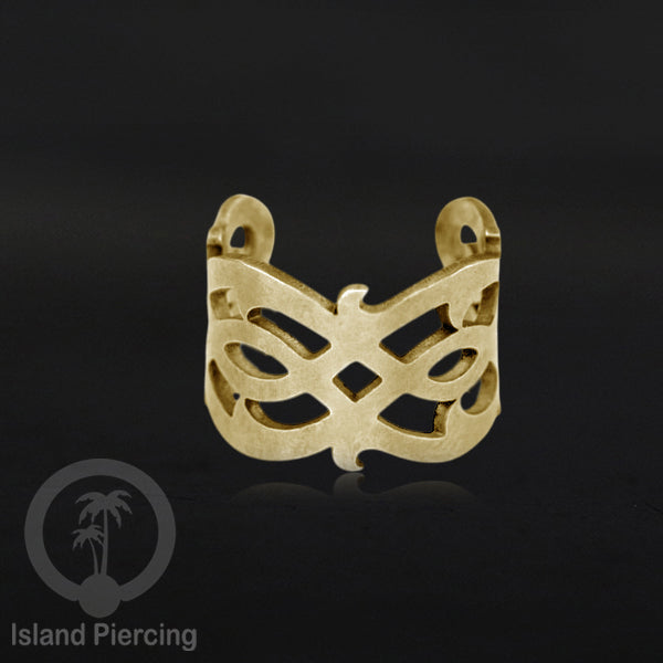 Anting Perhiasan Jepitan telinga Stainless warna gold Ear Cuff Earrings desain Island Piercing