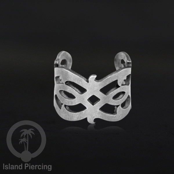 Anting Perhiasan Jepitan telinga Stainless warna silver Ear Cuff Earrings desain Island Piercing