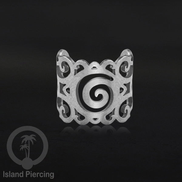 Anting Perhiasan Jepitan telinga Stainless warna silver Ear Cuff Earrings desain Island Piercing