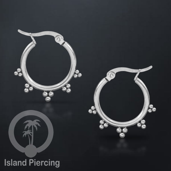 Anting Hoop stainless steel warna silver ukuran 20mm