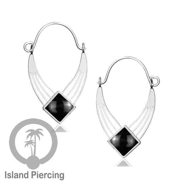 Anting stainless warna silver dengan banyak pilihan warna epoxy