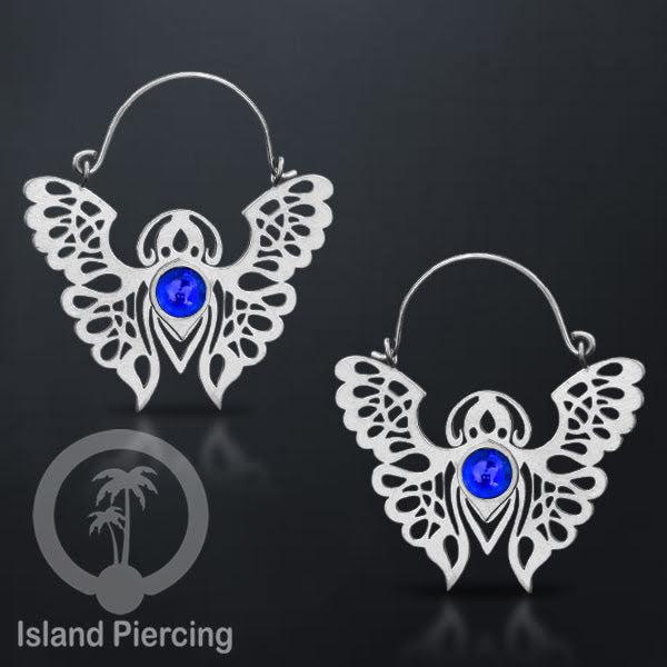Anting stainless steel Kupu-2 warna silver dengan epoxy banyak variasi warna