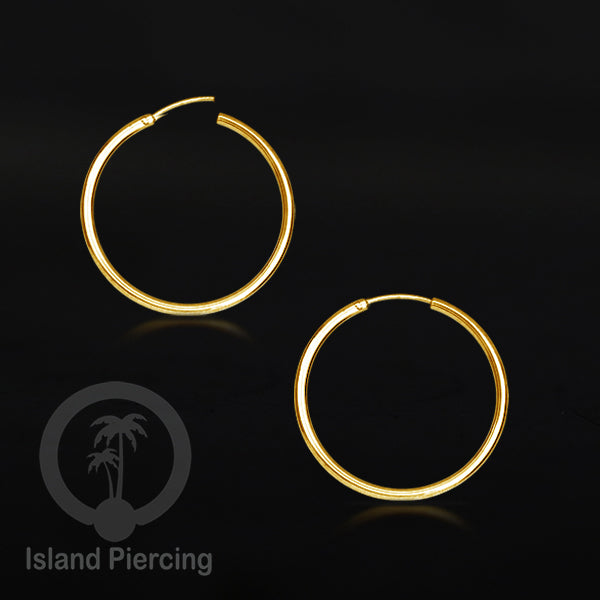 Anting Hoop stainless polos warna Gold
