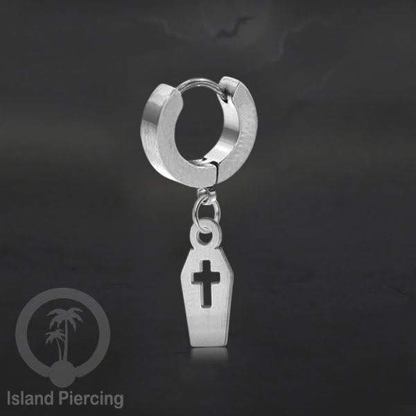 Stainless Steel Anting Cuffs Earring Halloween warna silver dengan Liontin, Charm, tengkorak, sihir, laba-2.