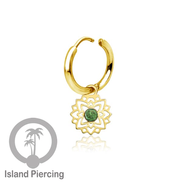 Anting Hoop warna gold dengan Hiasan Perhiasan kecil, Charm, berisi warna epoxy atau Kristal Zirconia