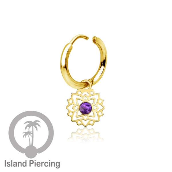Anting Hoop warna gold dengan Hiasan Perhiasan kecil, Charm, berisi warna epoxy atau Kristal Zirconia
