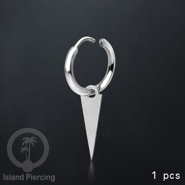 Anting Hoop stainless steel dengan Hiasan Perhiasan dengan spike warna silver 3 ukuran