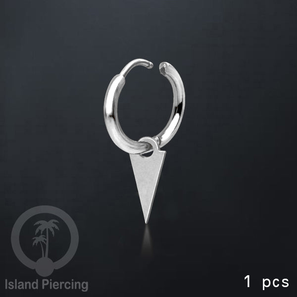 Anting Hoop stainless steel dengan Hiasan Perhiasan dengan spike warna silver 3 ukuran