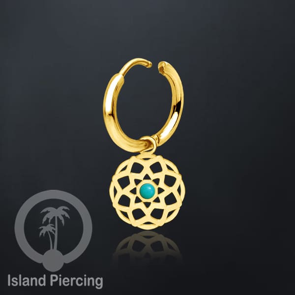 Anting Hoop warna Gold dengan Hiasan Perhiasan kecil, Charm, berisi warna Epoxy yang kualitas tinggi