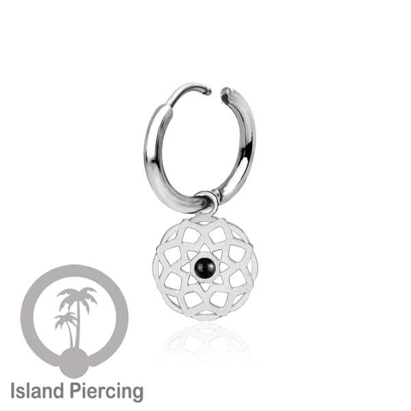 Anting Hoop warna Silver dengan Hiasan Perhiasan kecil, Charm, berisi warna Epoxy yang kualitas tinggi