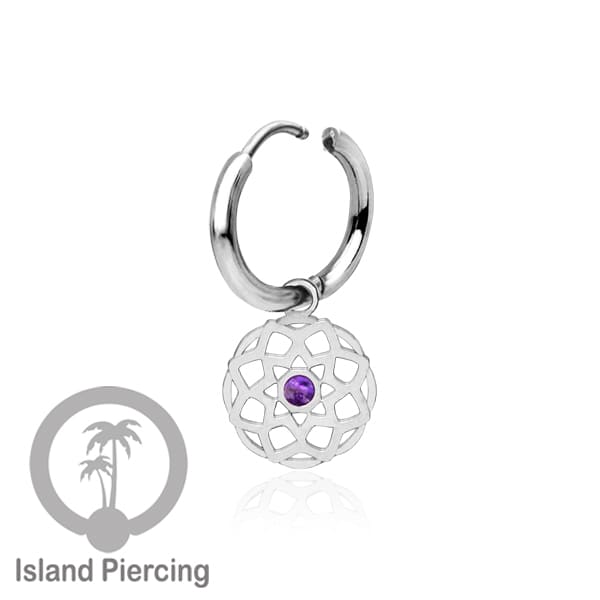 Anting Hoop warna Silver dengan Hiasan Perhiasan kecil, Charm, berisi warna Epoxy yang kualitas tinggi