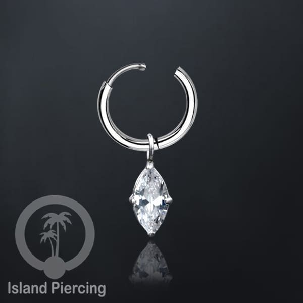 Anting Hoop warna silver dengan Hiasan Perhiasan kecil, Charm, kristal bening pilihan banyak model