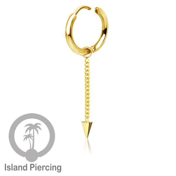 Anting Hoop stainless steel dengan Hiasan Perhiasan rantai dan spike kecil pilihan gold atau silver