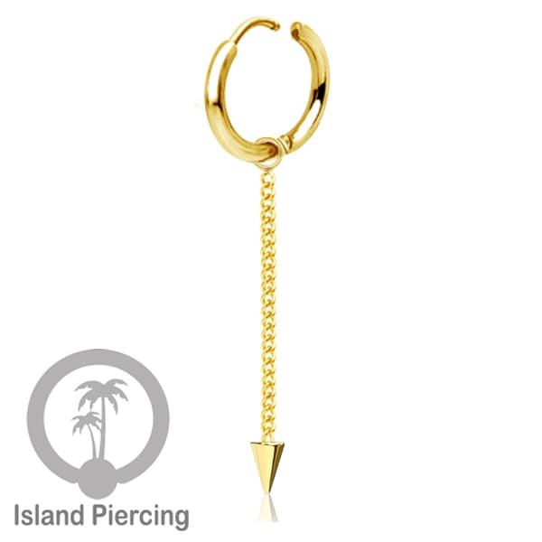 Anting Hoop stainless steel dengan Hiasan Perhiasan rantai dan spike kecil pilihan gold atau silver
