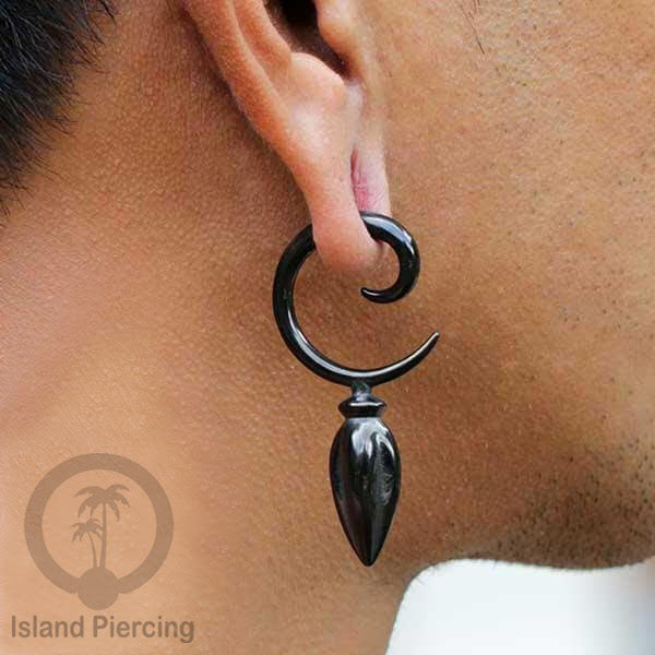 Tindik Telinga Stainless Steel Ear Weight warna silver dan black