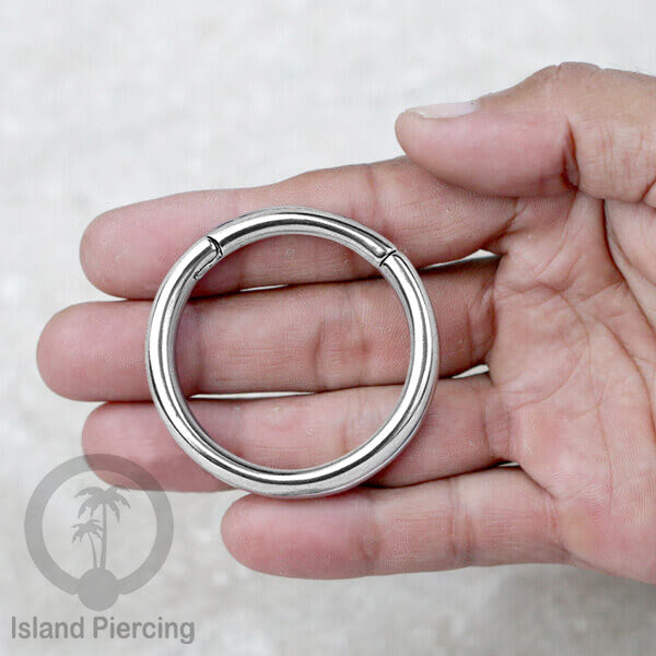 Tindik Telinga Stainless Steel Ear Weight model Clicker Ring sistem magnetik