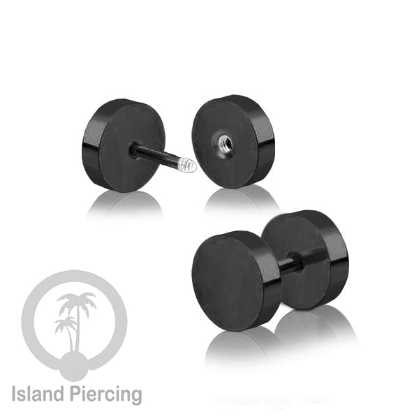 Fake Stainless steel plug warna hitam 4-10mm