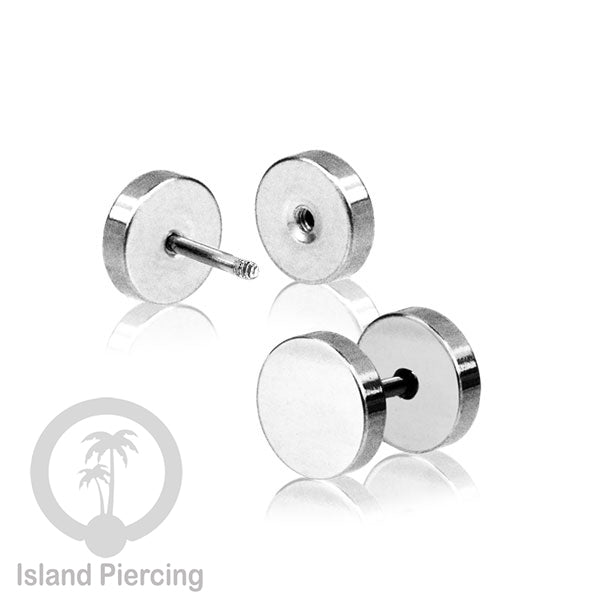 Fake Stainless steel plug warna silver 4-10mm