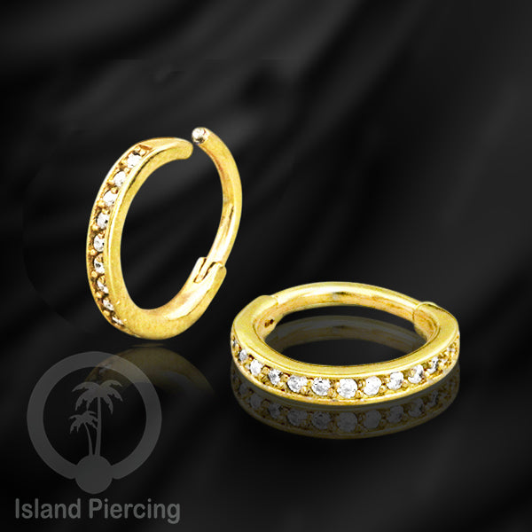 Anting piercing stainless dengan kristal zirconia. Helix, Tragus,Tindik Hidung, Septum
