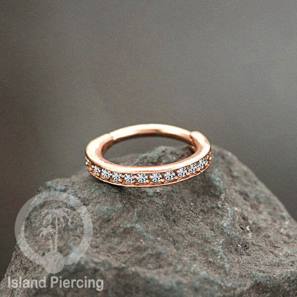 Anting piercing stainless dengan kristal zirconia. Helix, Tragus,Tindik Hidung, Septum