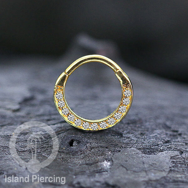 Anting piercing stainless dengan kristal zirconia. Helix, Tragus,Tindik Hidung, Septum