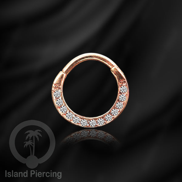 Anting piercing stainless dengan kristal zirconia. Helix, Tragus,Tindik Hidung, Septum