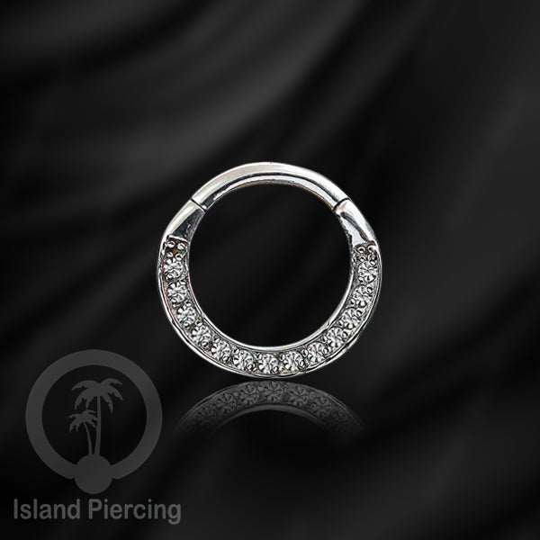 Anting piercing stainless dengan kristal zirconia. Helix, Tragus,Tindik Hidung, Septum