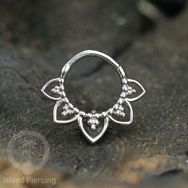 Stainless Steel Anting Clicker Septum Nose Piercing desain istemewa warna silver