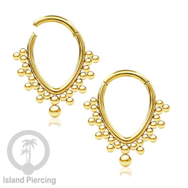 Hinged Segment Ring Anting Tindik Clicker Stainless warna gold, Septum, Tragus, Daith, Helix