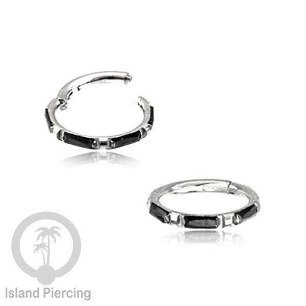 Tindik Segment Ring warna gold Helix Piercing Tindik Stainless zircon kotak banyak warna