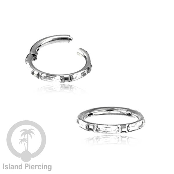 Tindik Segment Ring warna gold Helix Piercing Tindik Stainless zircon kotak banyak warna