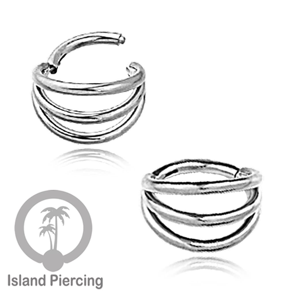 Hinged Segment Ring Helix Piercing Tindik Stainless Tragus Anting stainless zircon