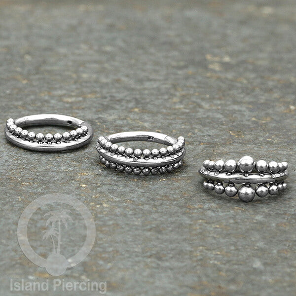 Stainless Steel Anting Clicker Septum Piercing Tragus Conch warna silver
