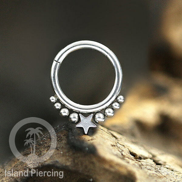 Stainless Steel Anting Clicker Septum Nose Piercing warna perak/silver